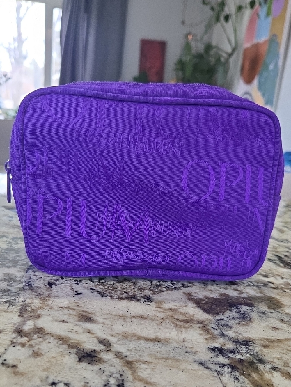 Yves Saint Laurent Purple Embossed Cosmetic Pouch